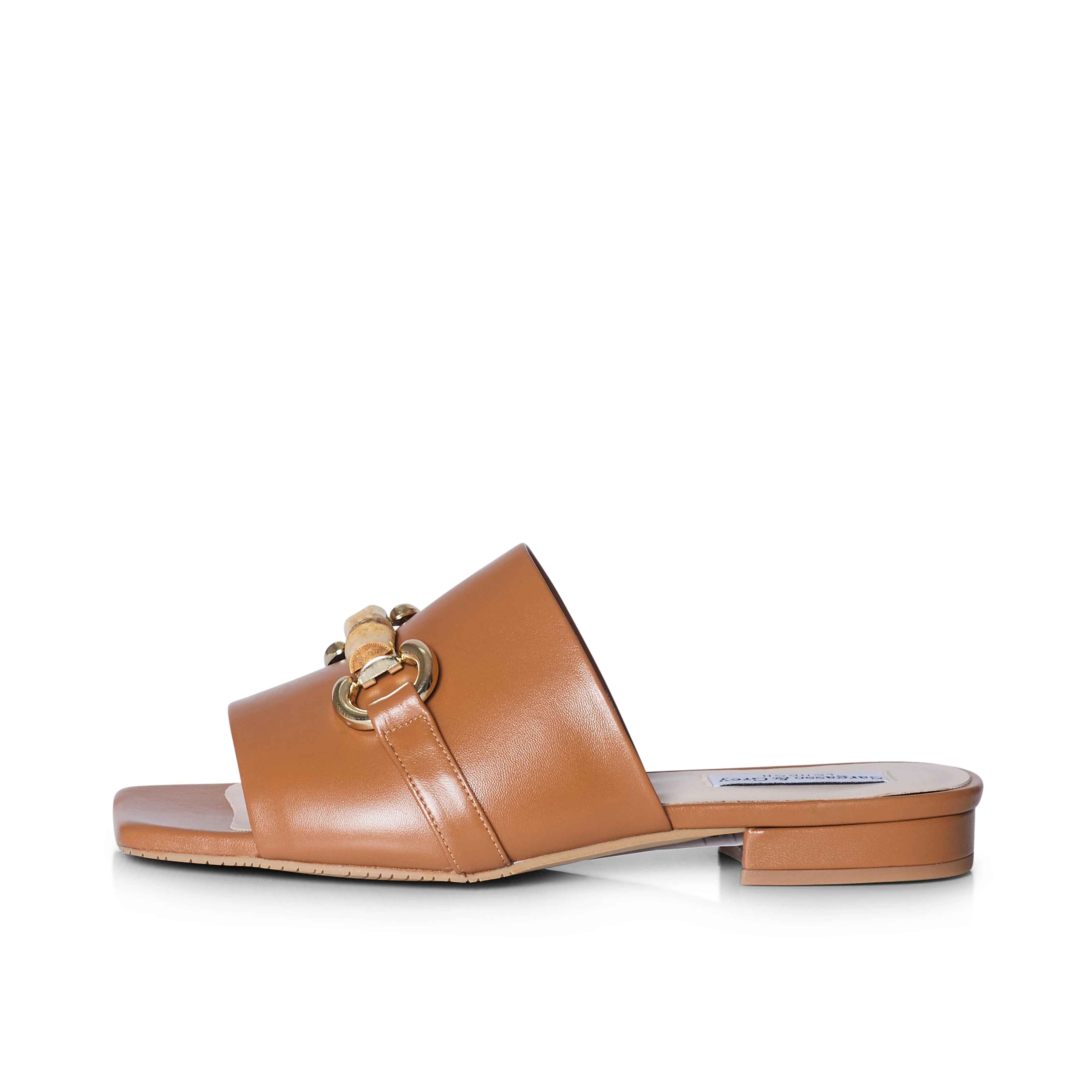 Miley - Extra Wide Width Sliders - Tan Leather