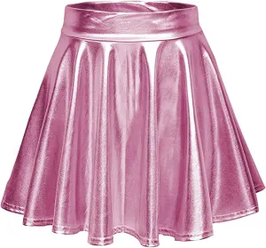 Mini Plaid Skirts for Women Sexy A-Line Shiny Mini Fashion Casual Flared Women's Pleated Skirt Skirt Womens