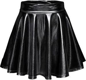 Mini Plaid Skirts for Women Sexy A-Line Shiny Mini Fashion Casual Flared Women's Pleated Skirt Skirt Womens
