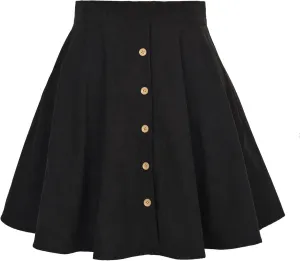 Mini Skirts for Women Summer Spring Corduroy Pleated Ruffle Short Skirt Sweet Single Button High Waist Skirt Dress