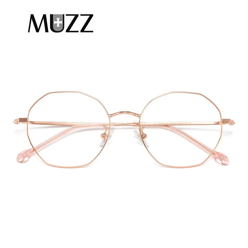 Muzz Unisex Full Rim Irregular Polygon Titanium Frame Eyeglasses 95107