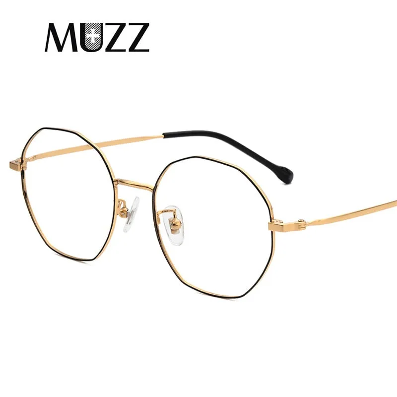 Muzz Unisex Full Rim Irregular Polygon Titanium Frame Eyeglasses 95107