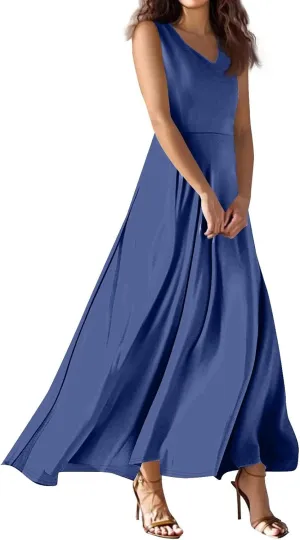 NBXNZWF Summer Dresses for Women 2025 Sleeveless Floral Print V Neck Sundresses Swing Flowy Beach Wedding Guest Maxi Dresses