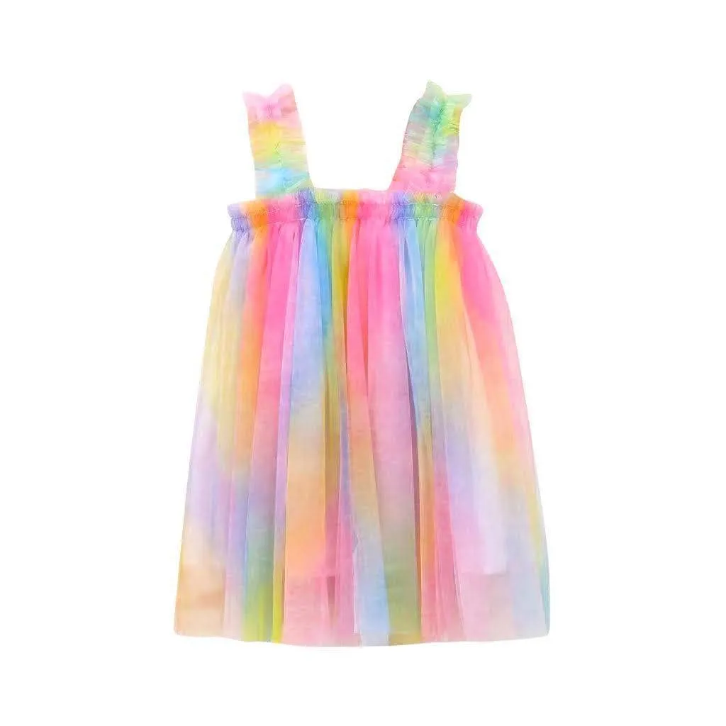 Ombre Rainbow Tulle Dress