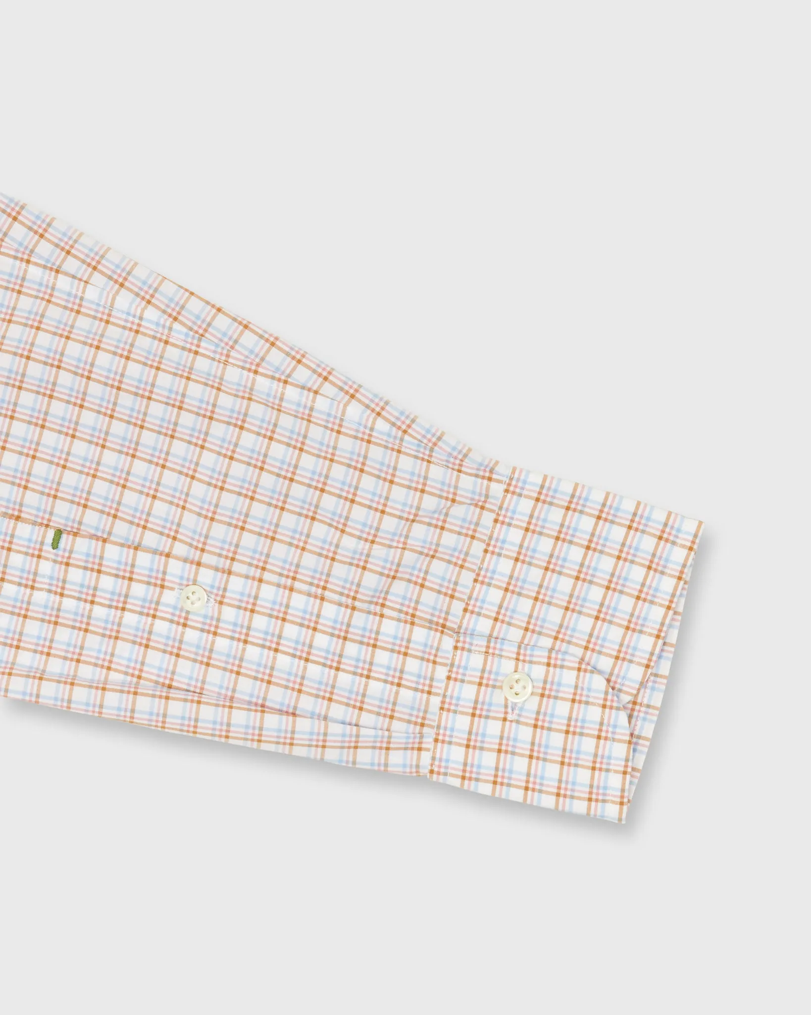 Otto Handmade Sport Shirt in Ochre/Sky/Berry Check Poplin