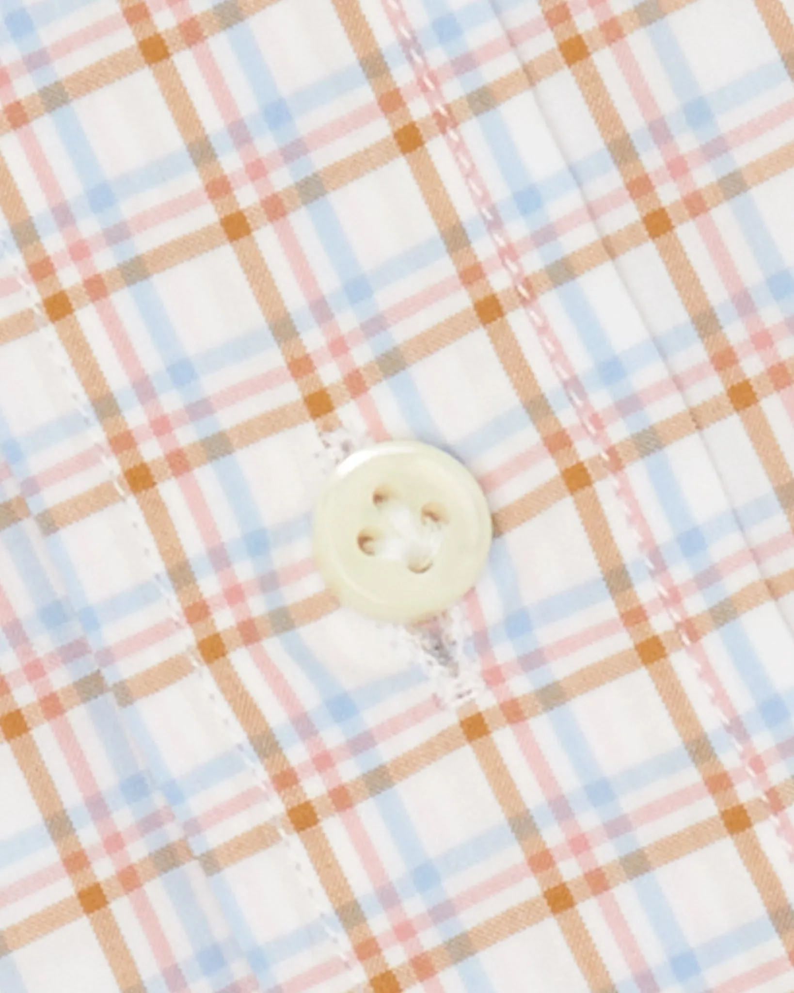 Otto Handmade Sport Shirt in Ochre/Sky/Berry Check Poplin