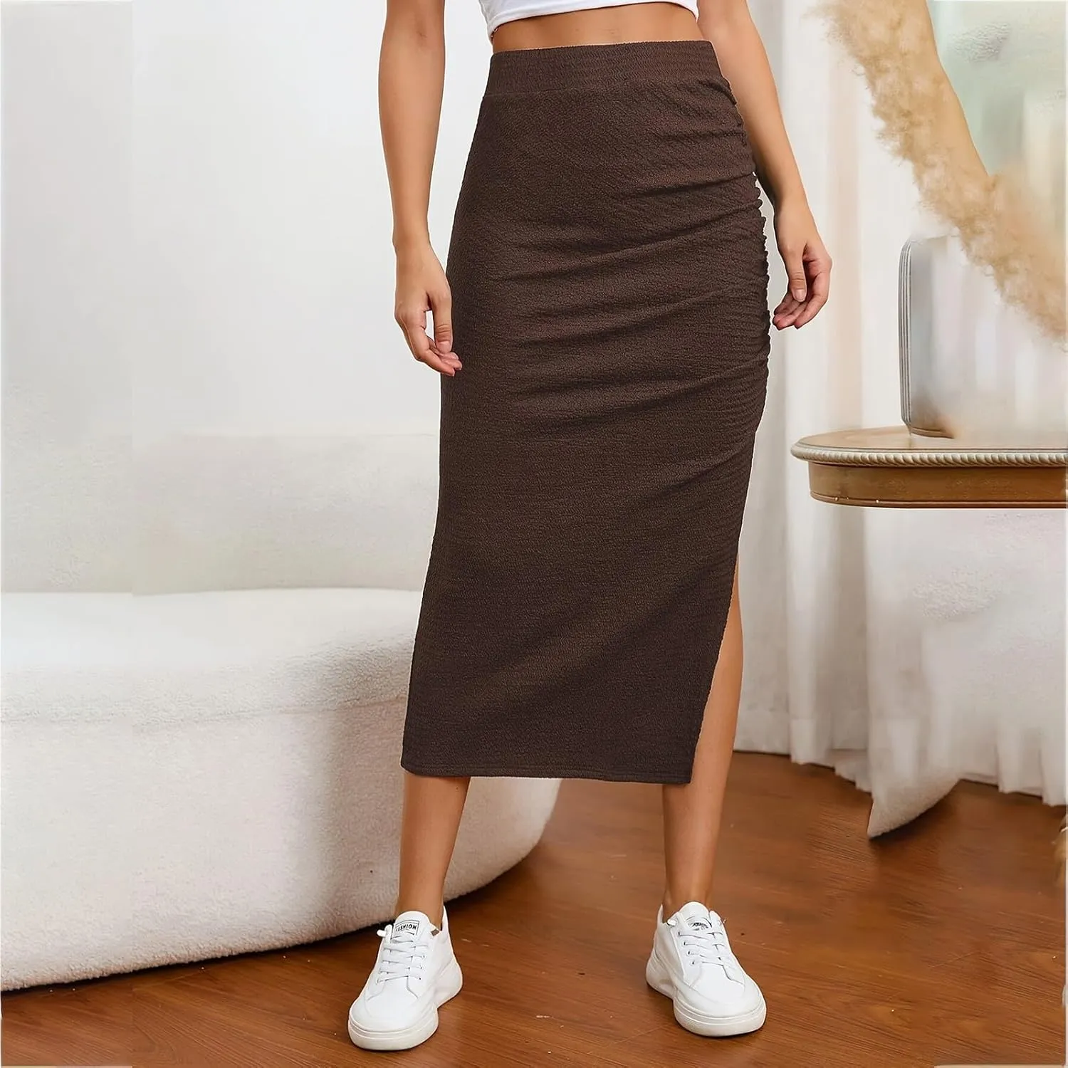 Patchwork Skirt for Women High Waist Boho Maxi Skirt Flowy A-Line Long Skirt