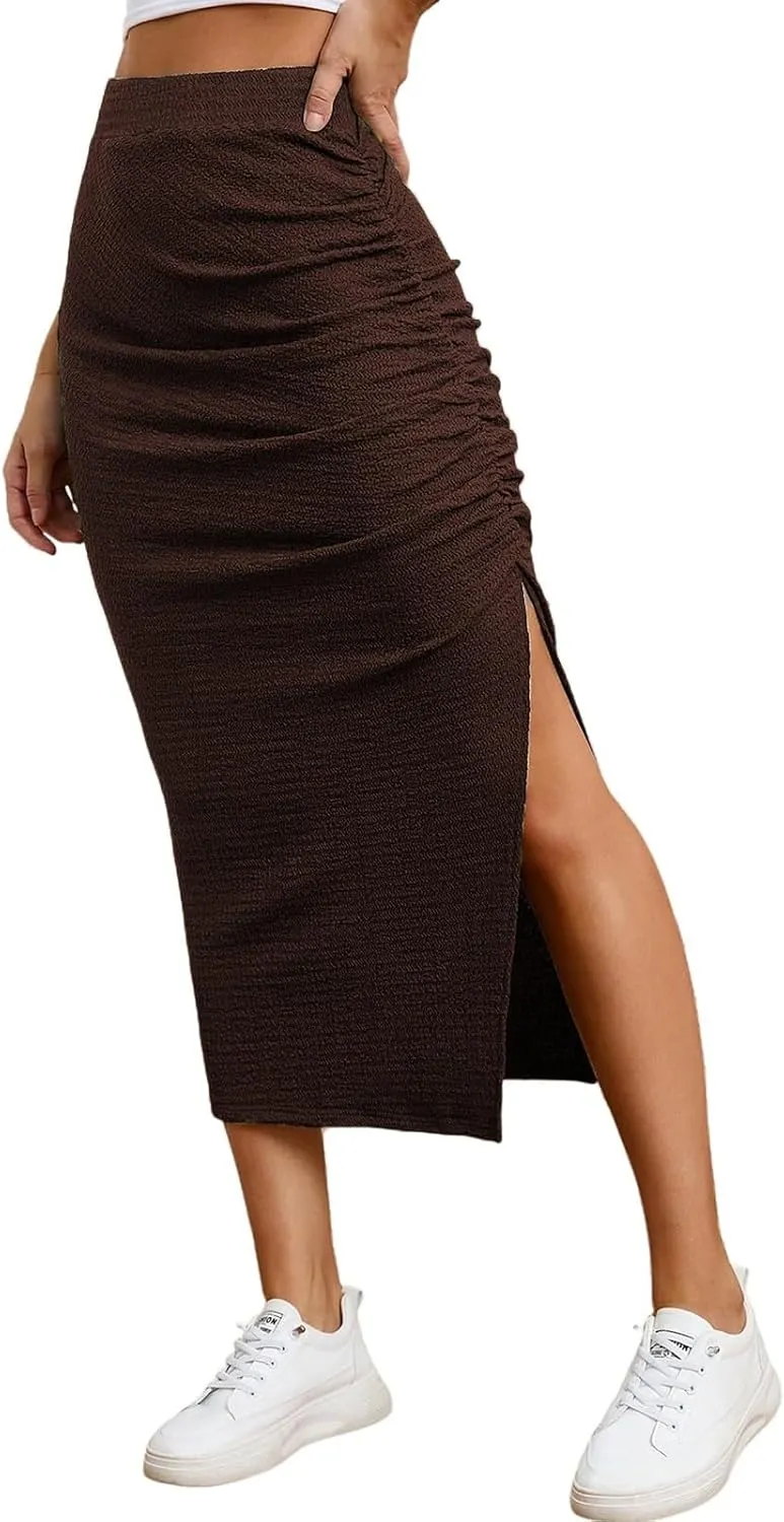 Patchwork Skirt for Women High Waist Boho Maxi Skirt Flowy A-Line Long Skirt