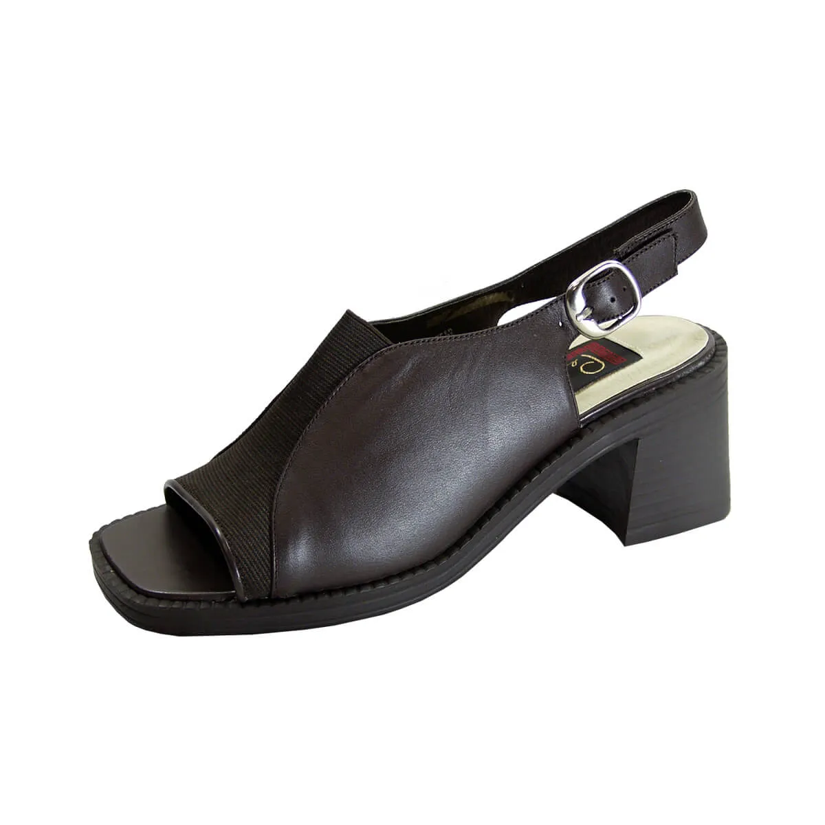 PEERAGE Lindy Women's Wide Width Leather Heeled Sandals