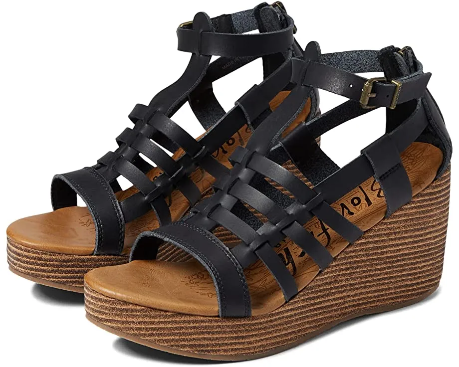Piper Blowfish Wedge Sandals Black
