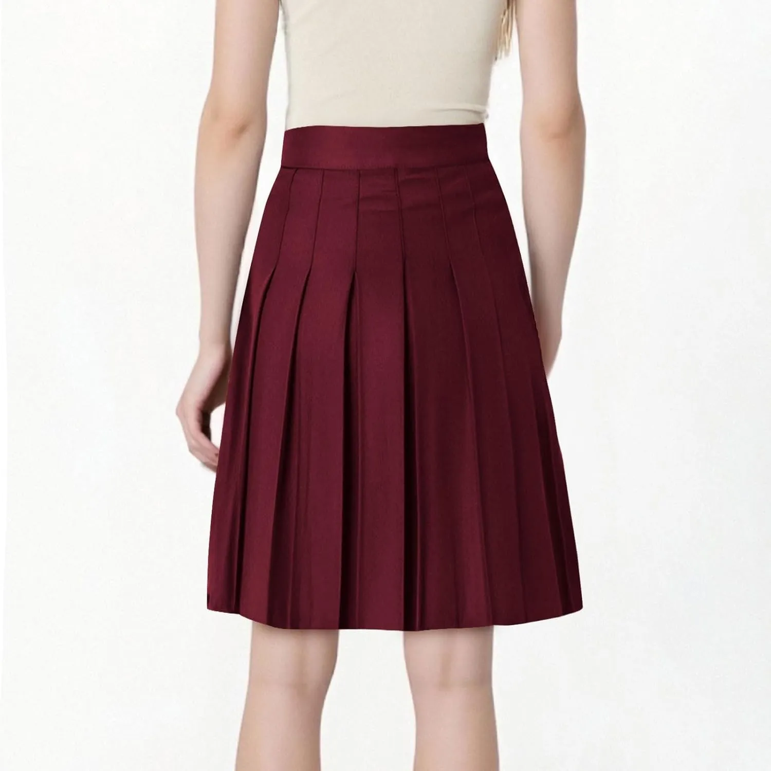 Pleated Skirt for Women Summer Elastic Waist School Uniform Cheerleader Skirts Casual Comfy Loose Plus Size Skorts