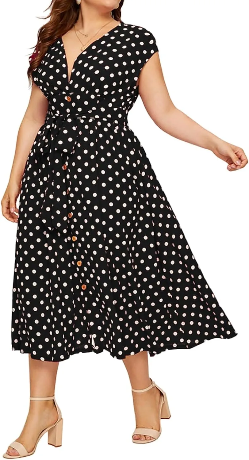 Plus Size Dresses for Women Long Flowy Floral Maxi Dress Boho Beach Sundress Casual A-line Summer Loose Trendy Dress