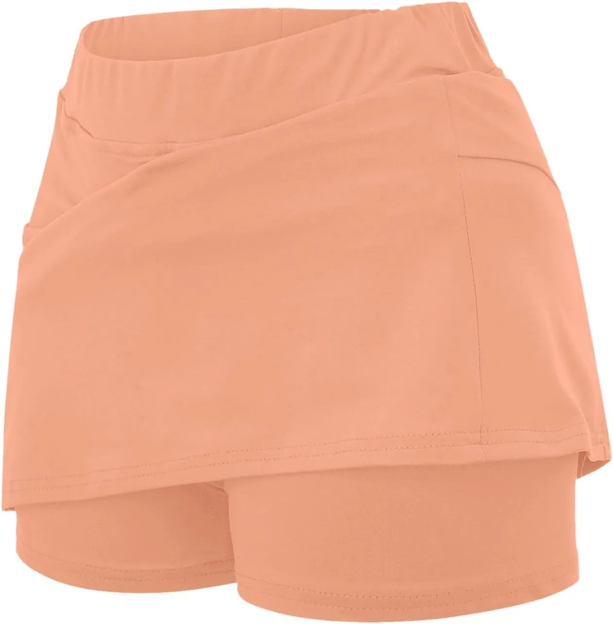 Plus Size Swim Skirt Womens Casual Solid Tennis Pocket Skirt Yoga Sport Active Skirt Shorts Skirt Costume Skater