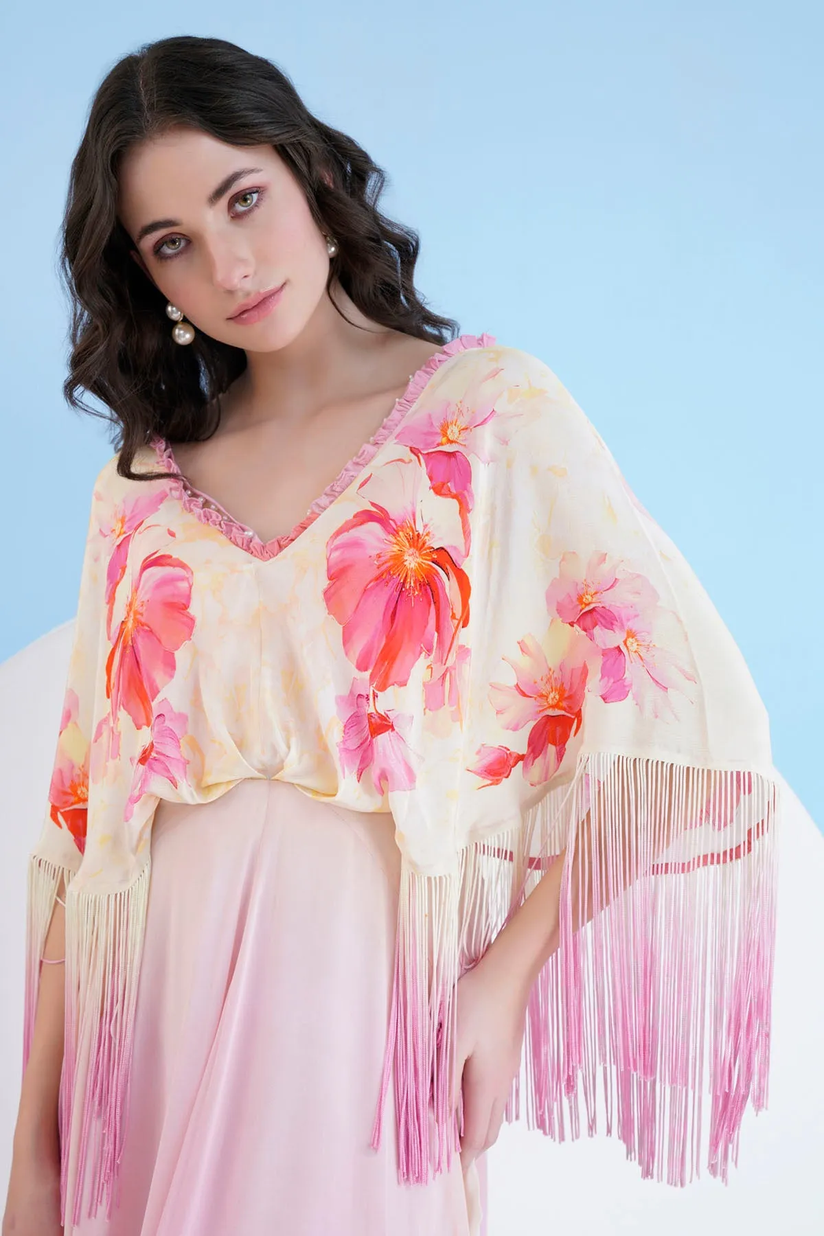 Printed Ombre Crepe Dress