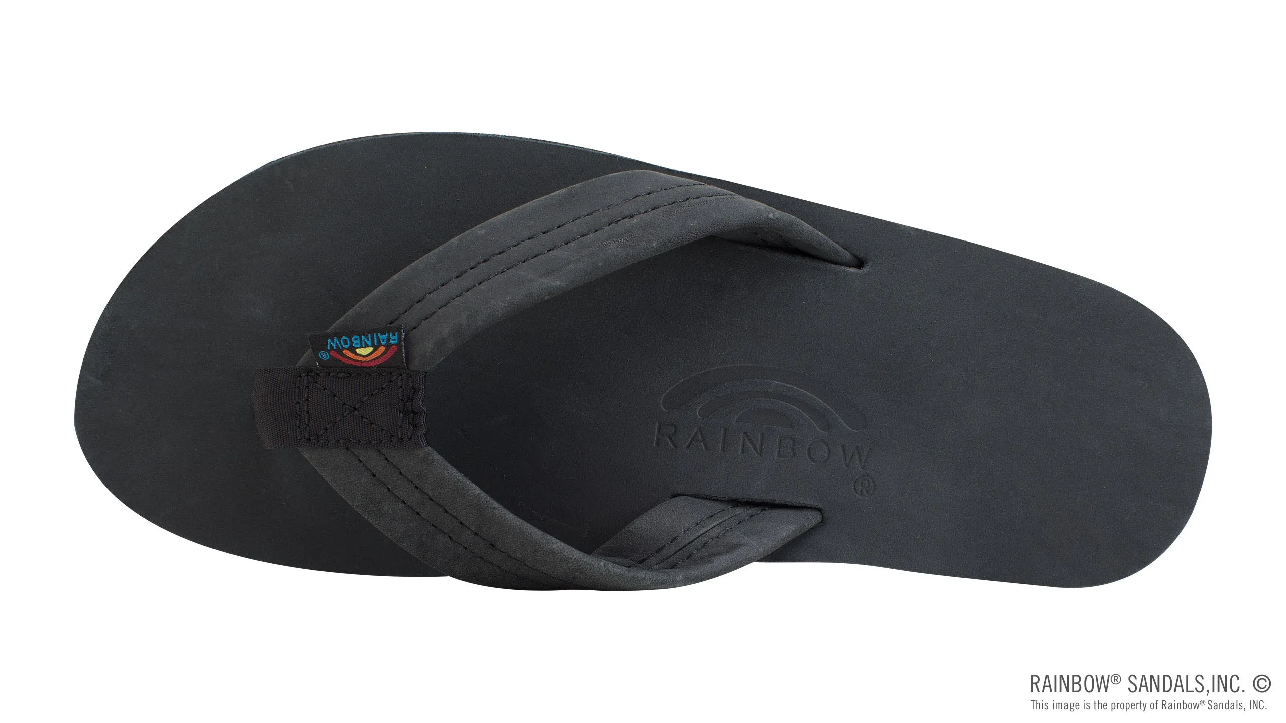 RAINBOW SANDALS Men's Double Layer Premier Leather with Arch Support Sandal - BLACK