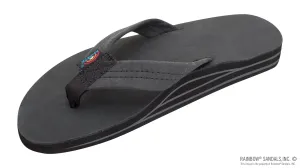 RAINBOW SANDALS Men's Double Layer Premier Leather with Arch Support Sandal - BLACK