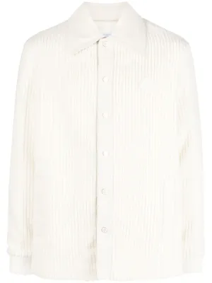 ribbed buttoned cardigan