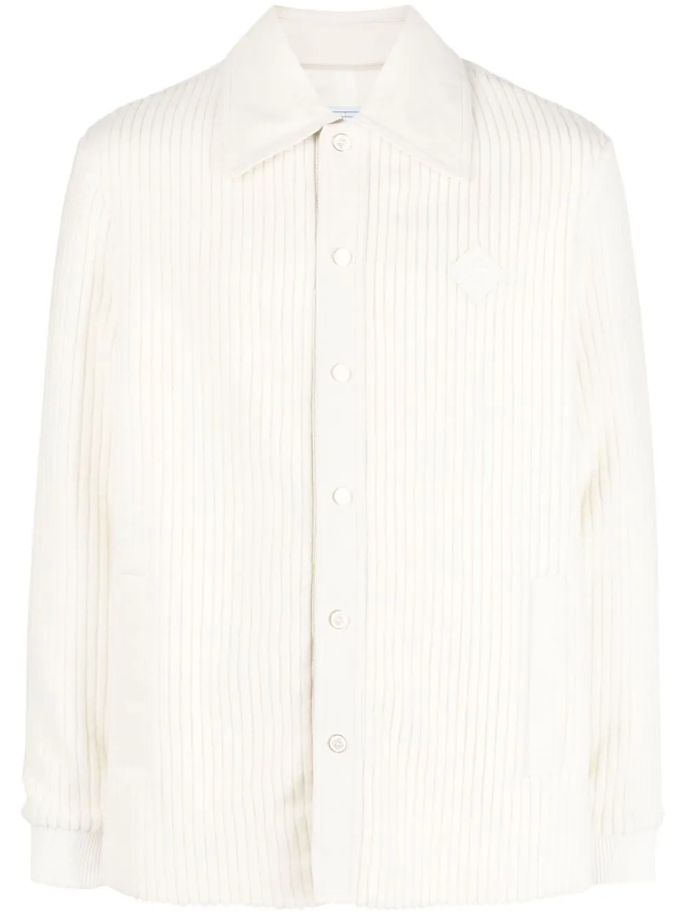 ribbed buttoned cardigan