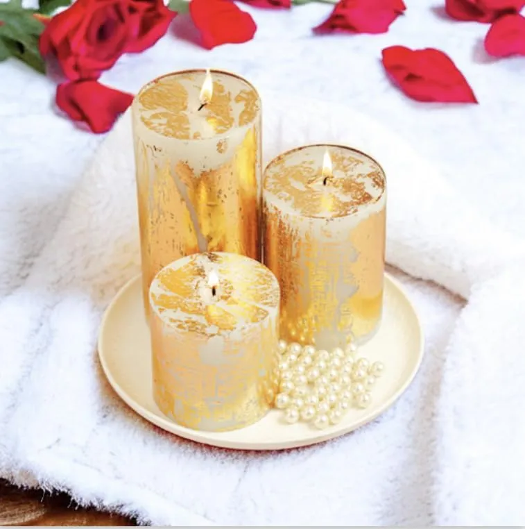 RJKART Aroma Pillar Candles in Gift box Aroma Therapy Candles for Birthday Anniversary (Set of 3)