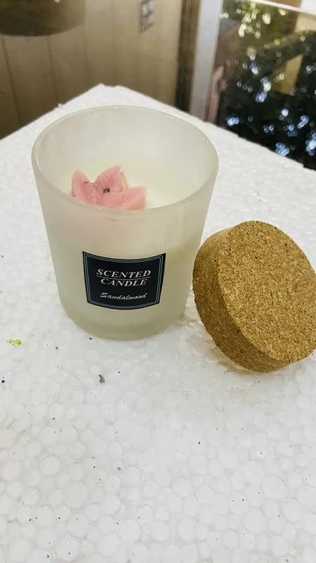 RJKART Gift Box of Glass Jar with Cork Cover Aroma Therapy Candles for Birthday Anniversary (Pack of 2)