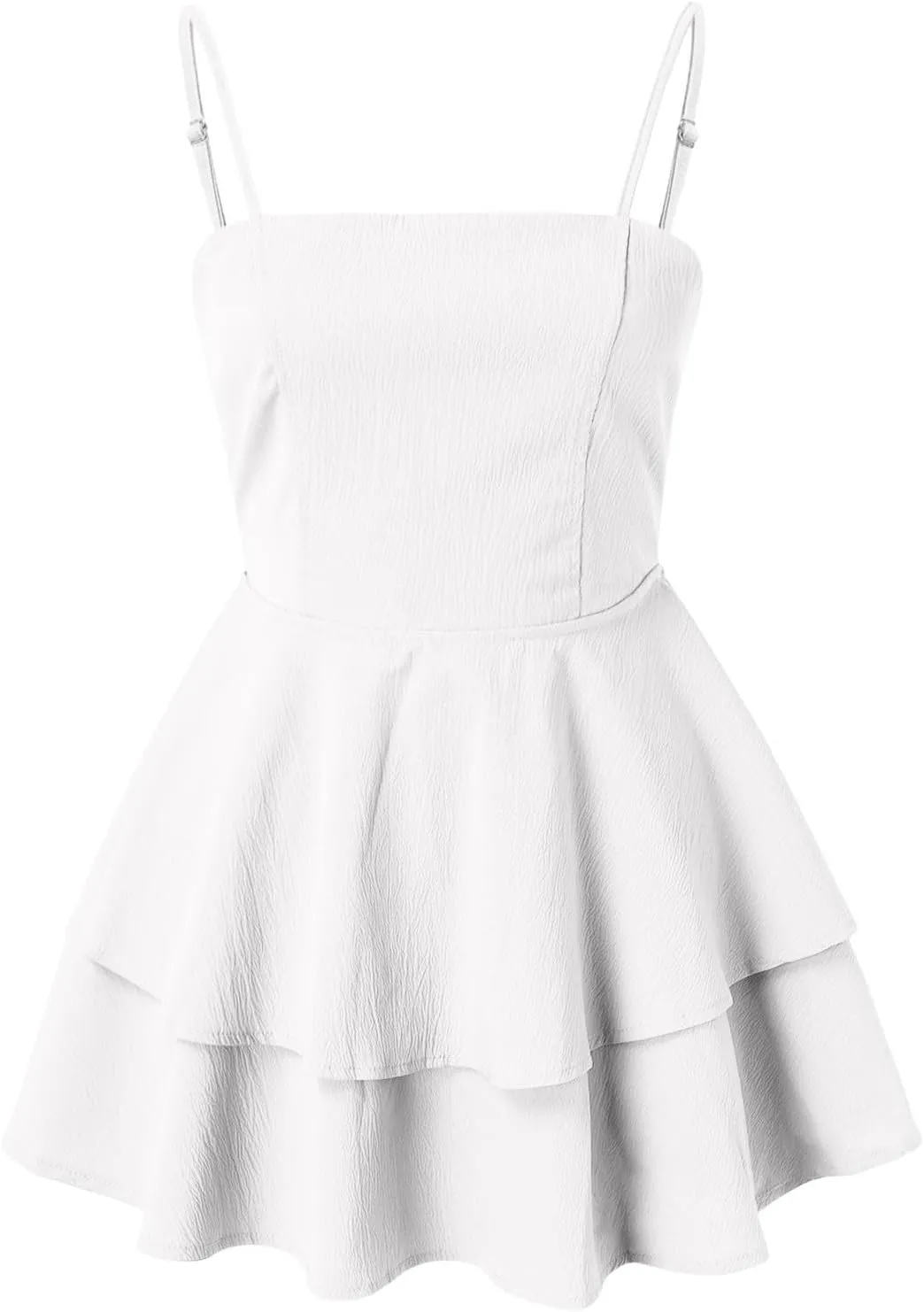 Rvidbe Women's Backless Bow Tie Short Dress 2025 Summer Casual Spaghetti Strap Tiered Ruffle Mini Dresses Party Club Outfit