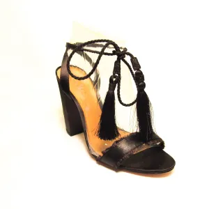 Schutz Woman Primm Tasseled Frayed Satin Sandals