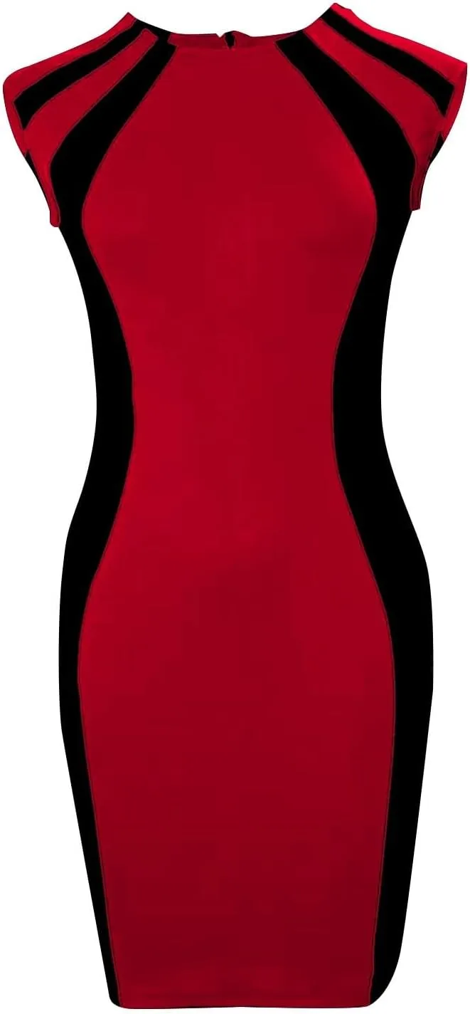 SHAOBGE Sundresses for Women Trendy 2024 Womens Work Dress 2023 Casual Crew Neck Sleeveless Back Zipper Summer