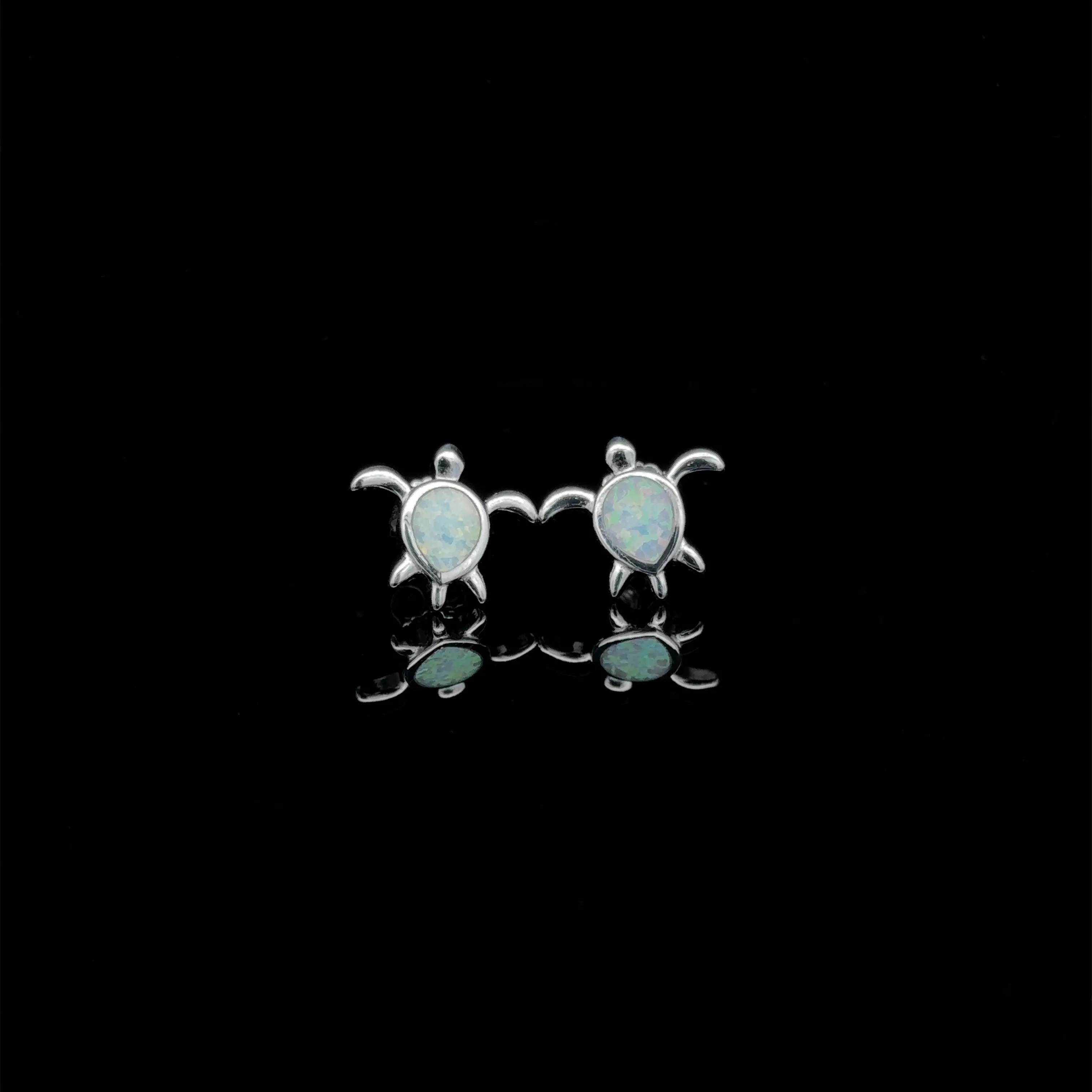 Simple Lab-Created Opal Turtle Studs