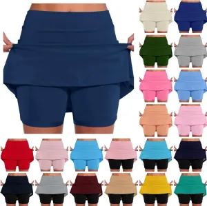 Skorts for Women with Pockets Tummy Control High Waist Athletic Skirts Sports Golf Tennis Yoga Skirts Inner Shorts