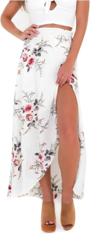 Slit Skirt for Women Floral Boho Long Skirts Tie Up Waist Summer Beach Wrap Cover Up Maxi Skirt Sexy Holiday Party Dresses