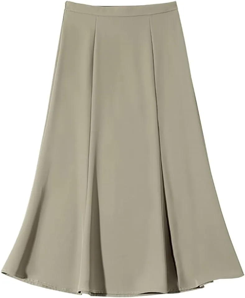 Spring Summer Women Midi Long Skirts Elegant Wrap Hip Draped A-Line Mermaid Skirts Office Waist OL Skirts