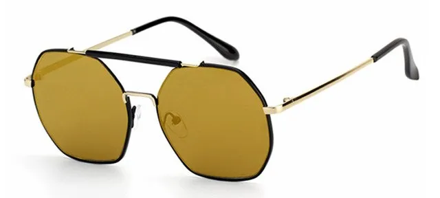 Square Sunglasses  Double Bridges Reflective