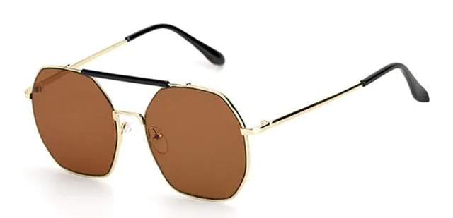 Square Sunglasses  Double Bridges Reflective