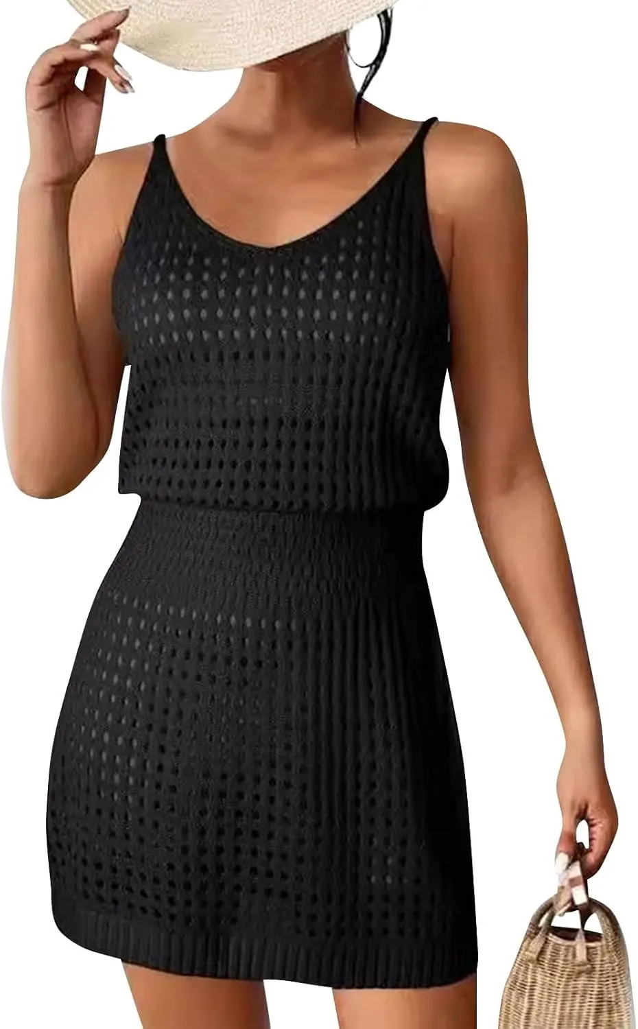 Summer Boho Women Casual Loose Sling Sleeveless Stripe Contrasting Colors Mini Dress Sun Blossoms Strap Dress