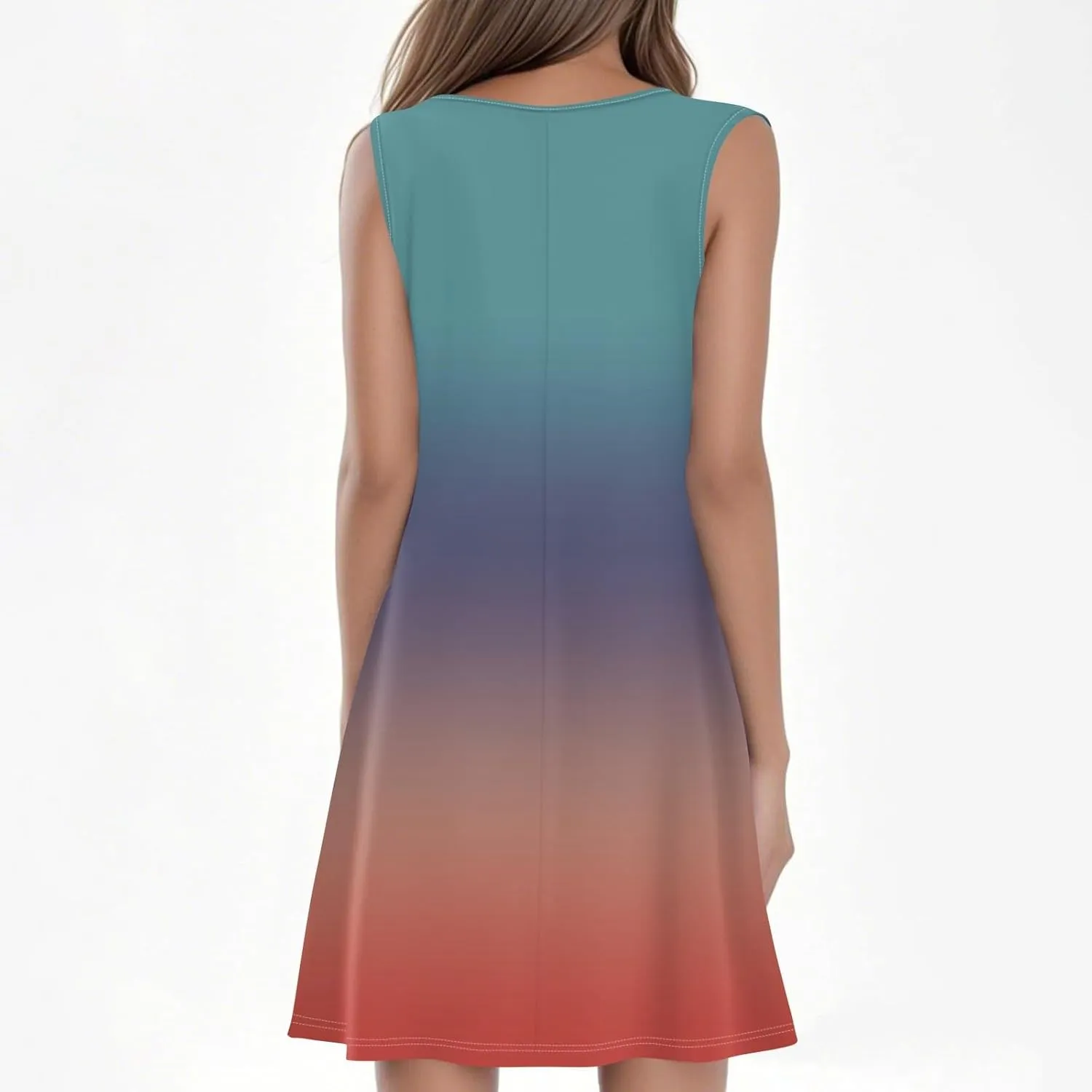 Summer Dresses for Women 2025 Floral Loose T Shirt Dresses V Neck Casual Pleated Front Tank Dress Sleeveless Sundresses