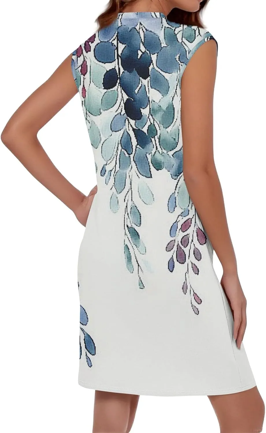 Summer Dresses for Women 2025 Petite Sleeveless Midi Tank Dress Casual Beach Sundress Crewneck Basic T Shirt Dresses