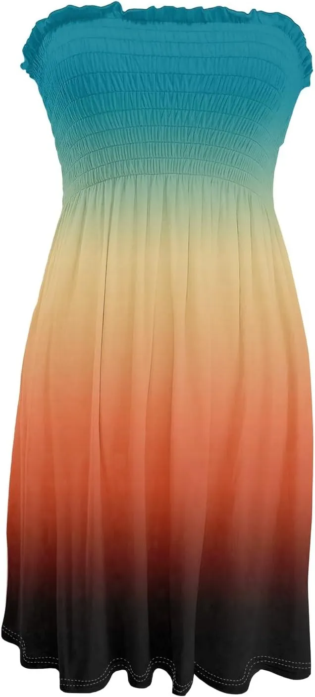 Summer Dresses for Women 2025 Smocked Tube Dress Sexy Off Shoulder Sleeveless Strapless Sundresses Beach Cover Ups