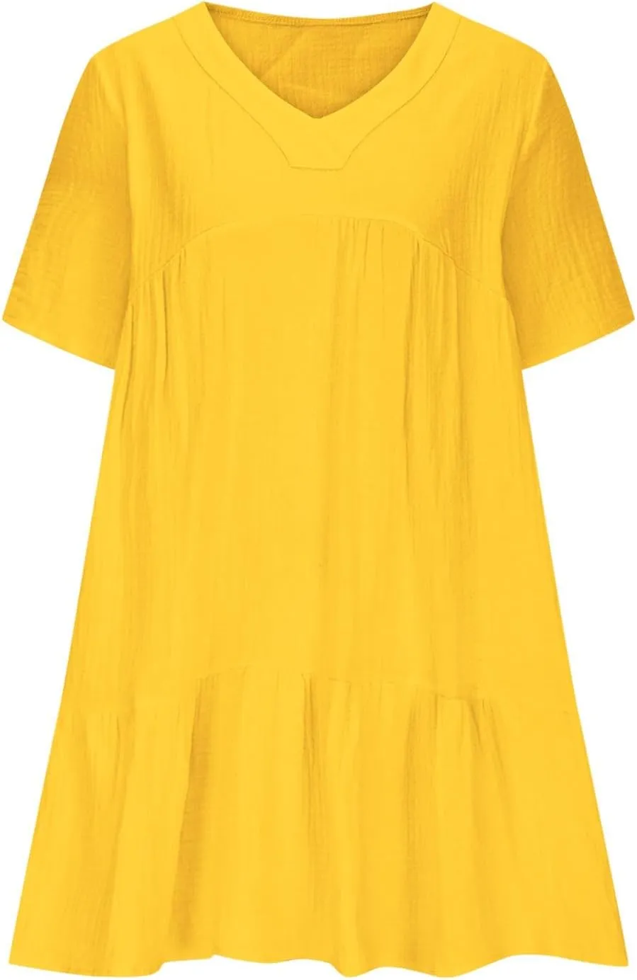 Summer Mini Dress for Women Wedding Guest Dresses Short Sleeve V Neck Beach Vacation Patchwork Sundress with Pockets