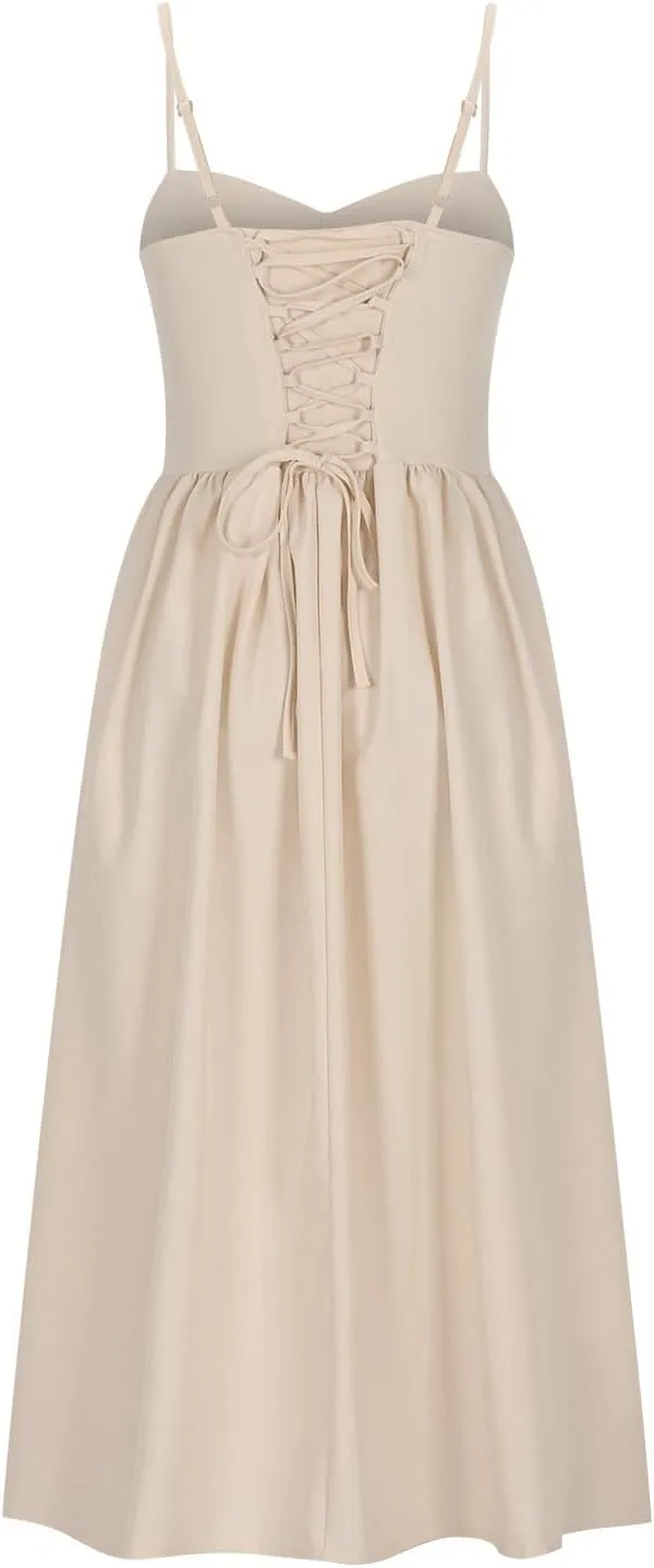 Summer Wedding Guest Dress Trendy Elegant Camisole Skirt for Women Bubble Princess Long Sundress Fit Comfort Evening