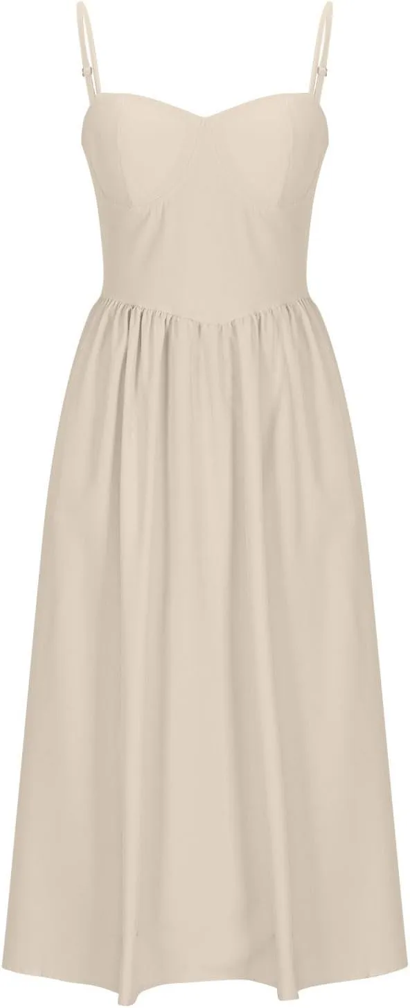 Summer Wedding Guest Dress Trendy Elegant Camisole Skirt for Women Bubble Princess Long Sundress Fit Comfort Evening