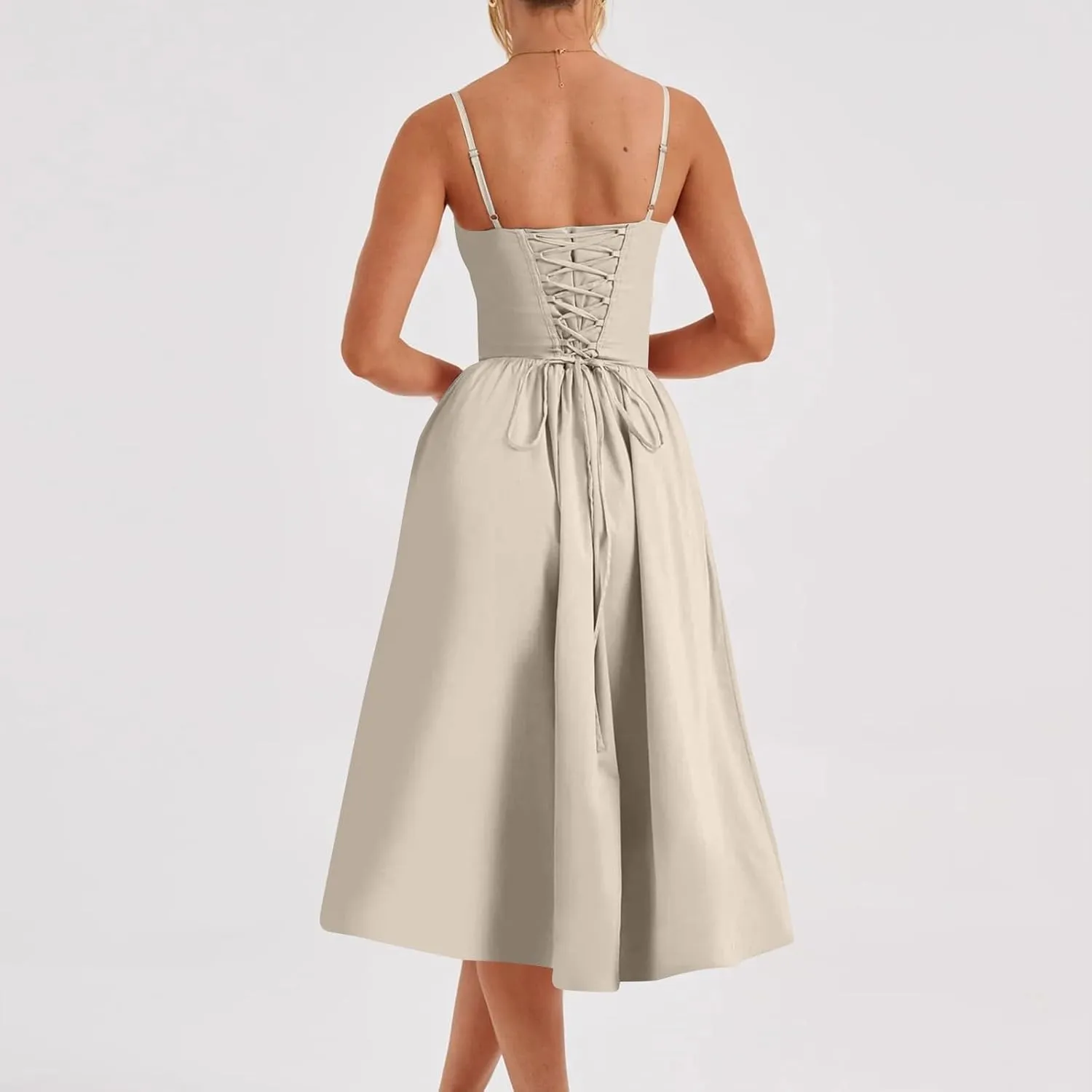 Summer Wedding Guest Dress Trendy Elegant Camisole Skirt for Women Bubble Princess Long Sundress Fit Comfort Evening