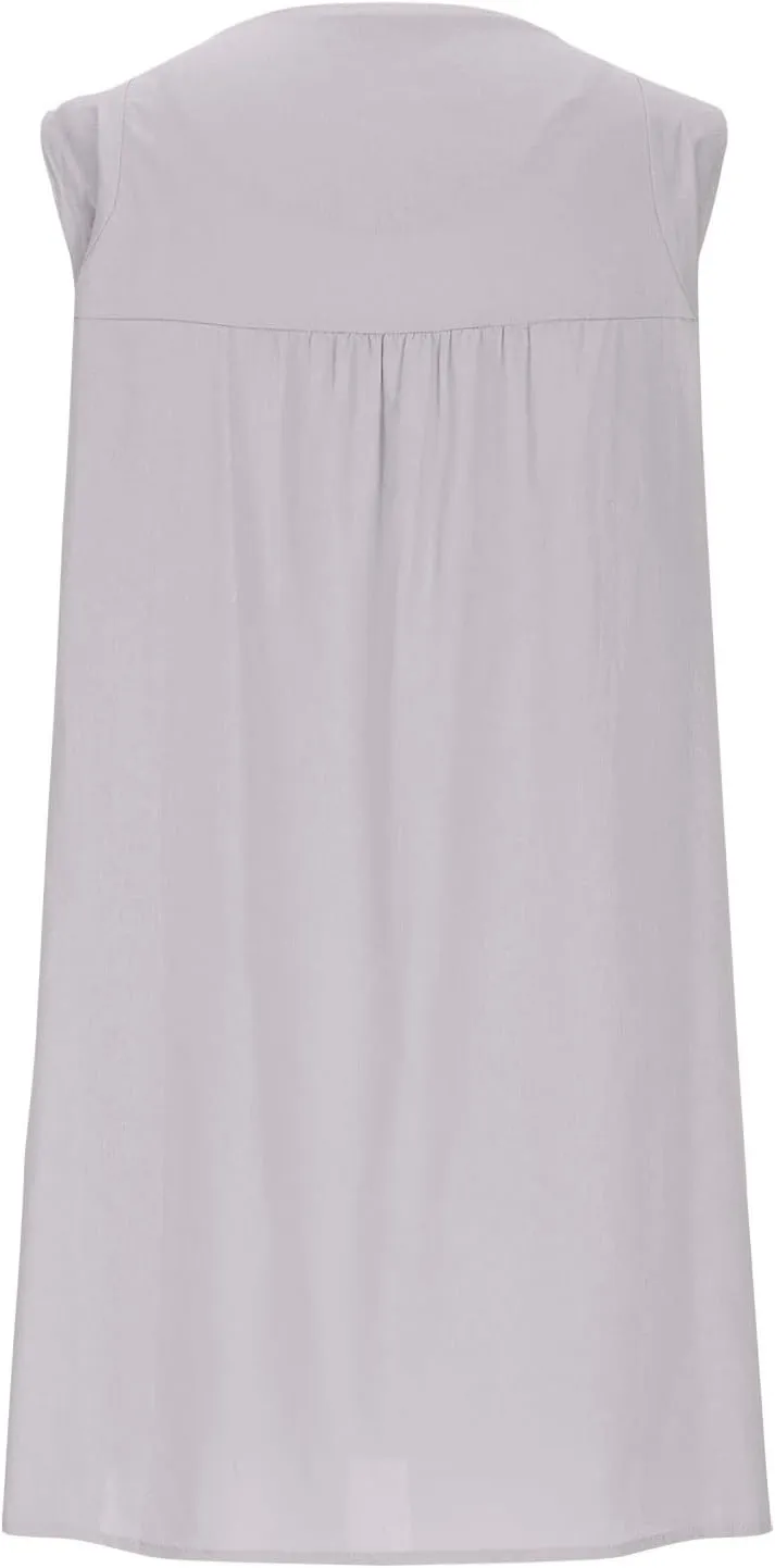 Sun Dresses for Women 2025 Vacation Summer Round Neck Sleeveless Tank Dress Cotton Linen Coverup Mini Dress