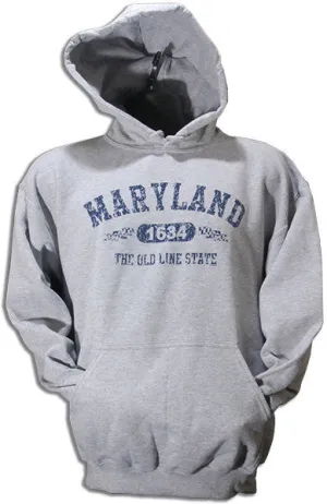 SWMD08G3 HOODED SWEATSHIRT Maryland Distressed SPORT GREY