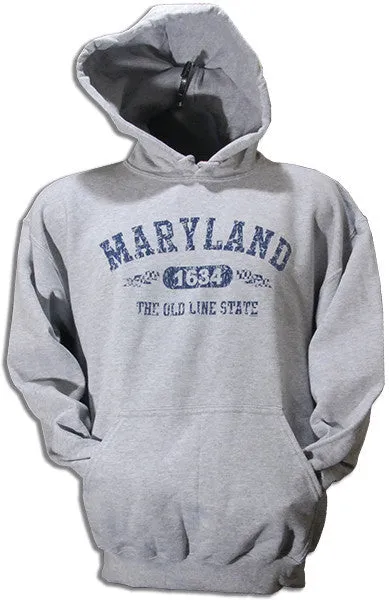 SWMD08G3 HOODED SWEATSHIRT Maryland Distressed SPORT GREY