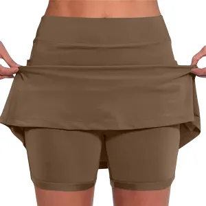 TANGNADE Tennis Skirts for Women Athletic Skorts Casual Plus Size Mid-Waist Golf Yoga Outfit Trendy Summer Clothes