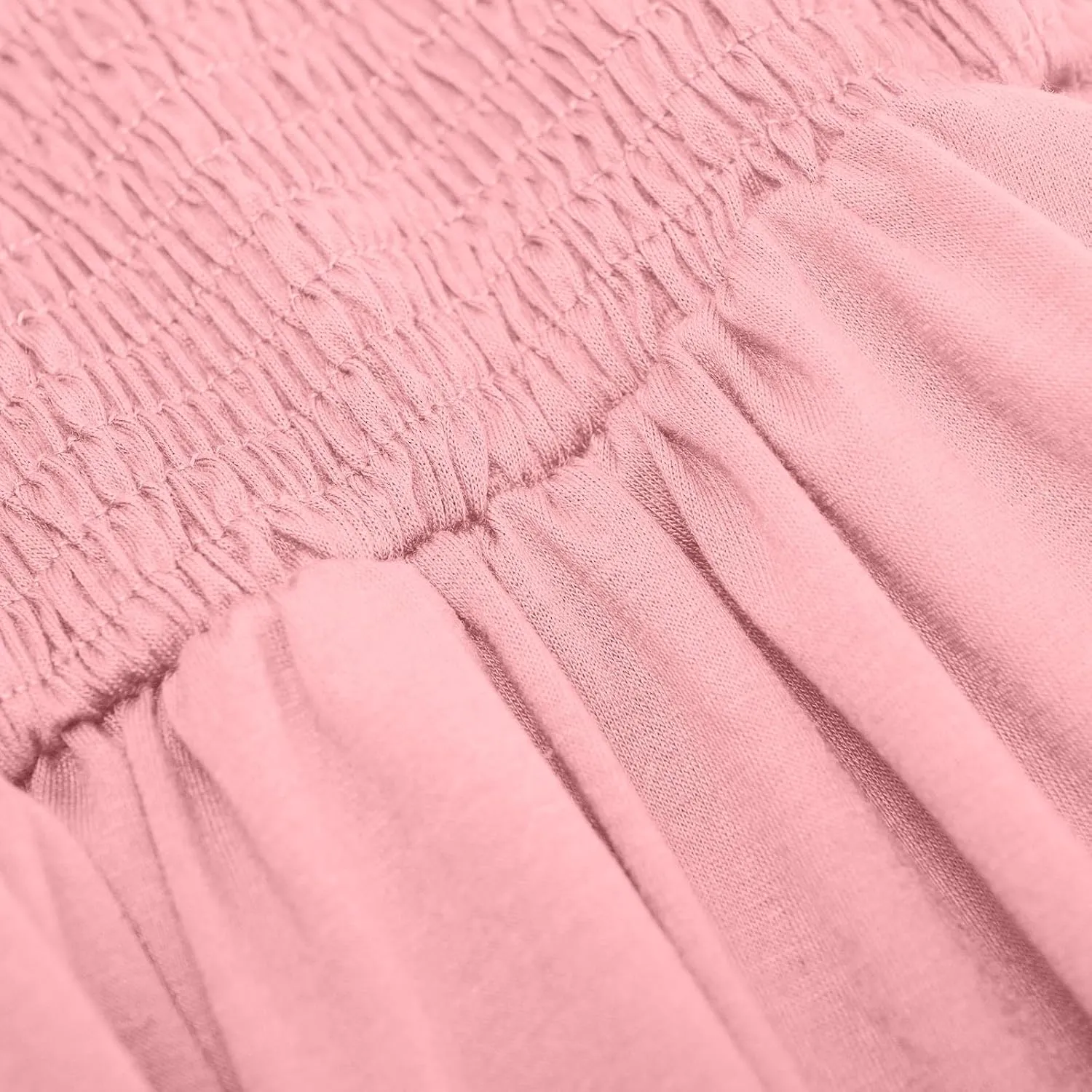 Teen Girls Dress Summer Flutter Sleeve Swing Dresses Summer Smocked Ruffle Mini Skirts Solid Color Tiered Sundress