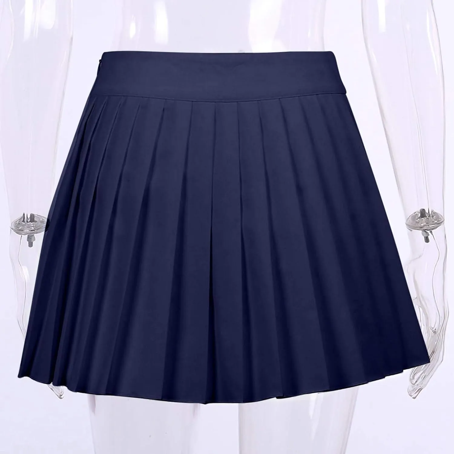 Thin Fashion Skirt Color Waist Sexy High Solid Pleated Women's Skirt Zipper Skirt Skirt and Shorts