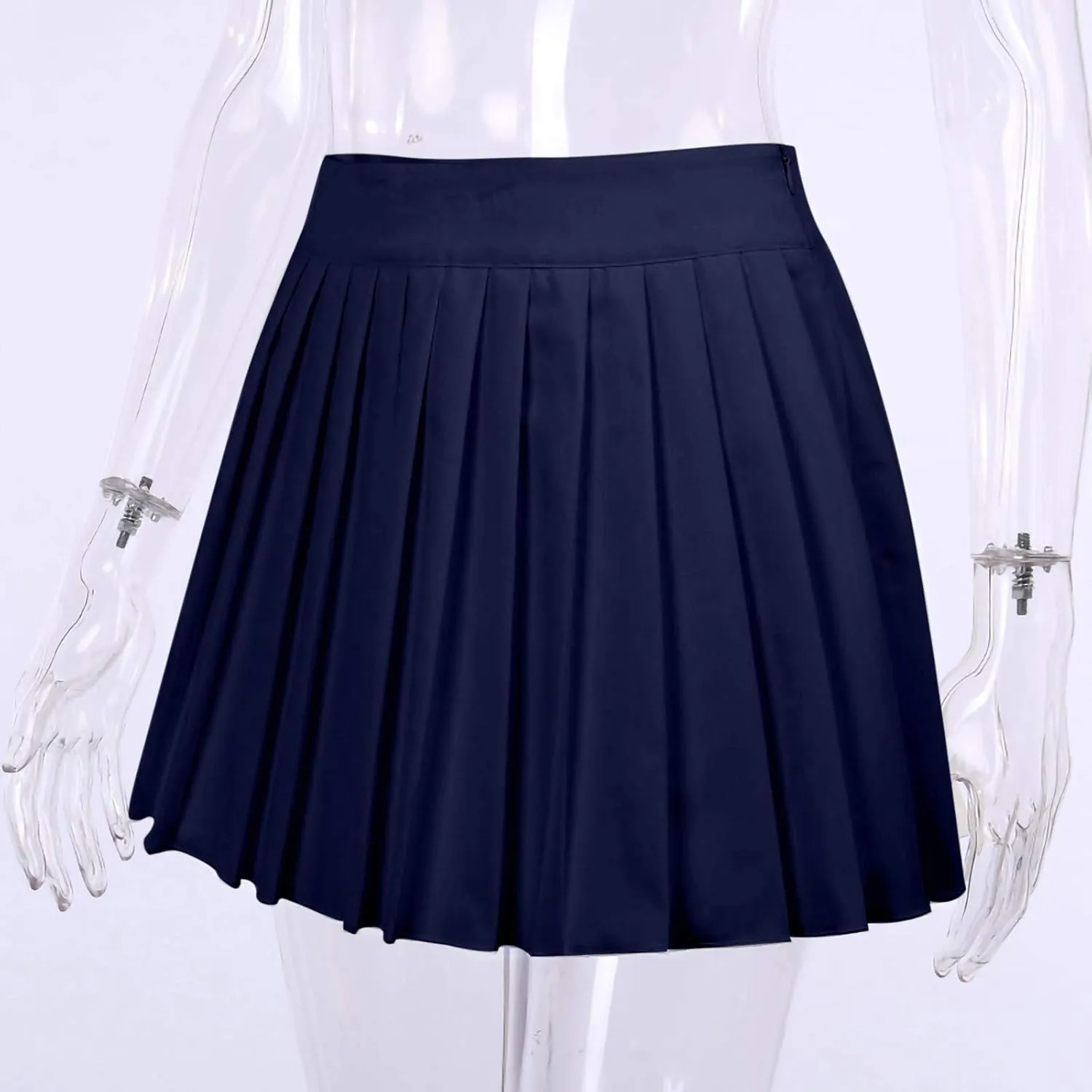 Thin Fashion Skirt Color Waist Sexy High Solid Pleated Women's Skirt Zipper Skirt Skirt and Shorts