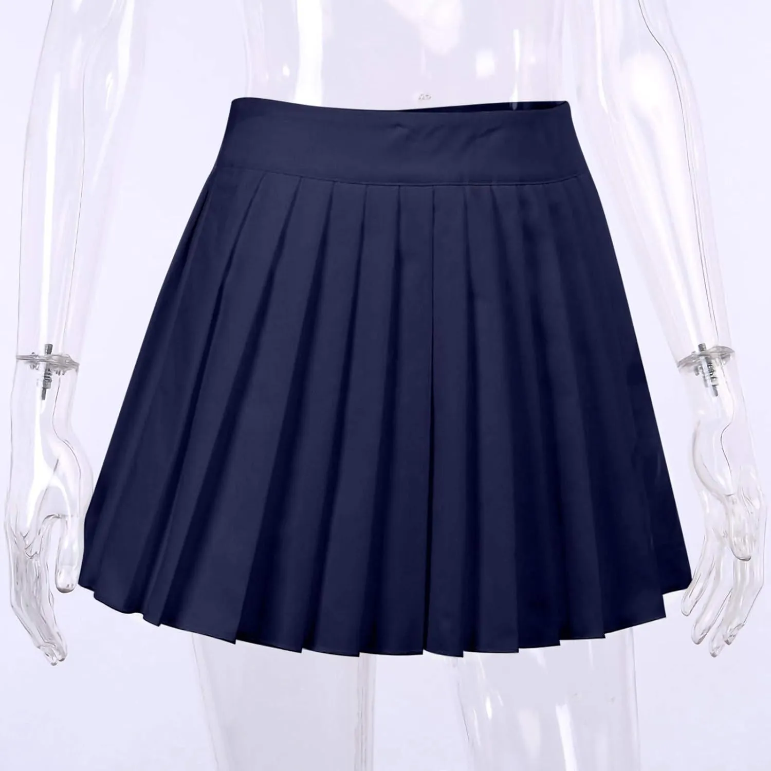 Thin Fashion Skirt Color Waist Sexy High Solid Pleated Women's Skirt Zipper Skirt Skirt and Shorts