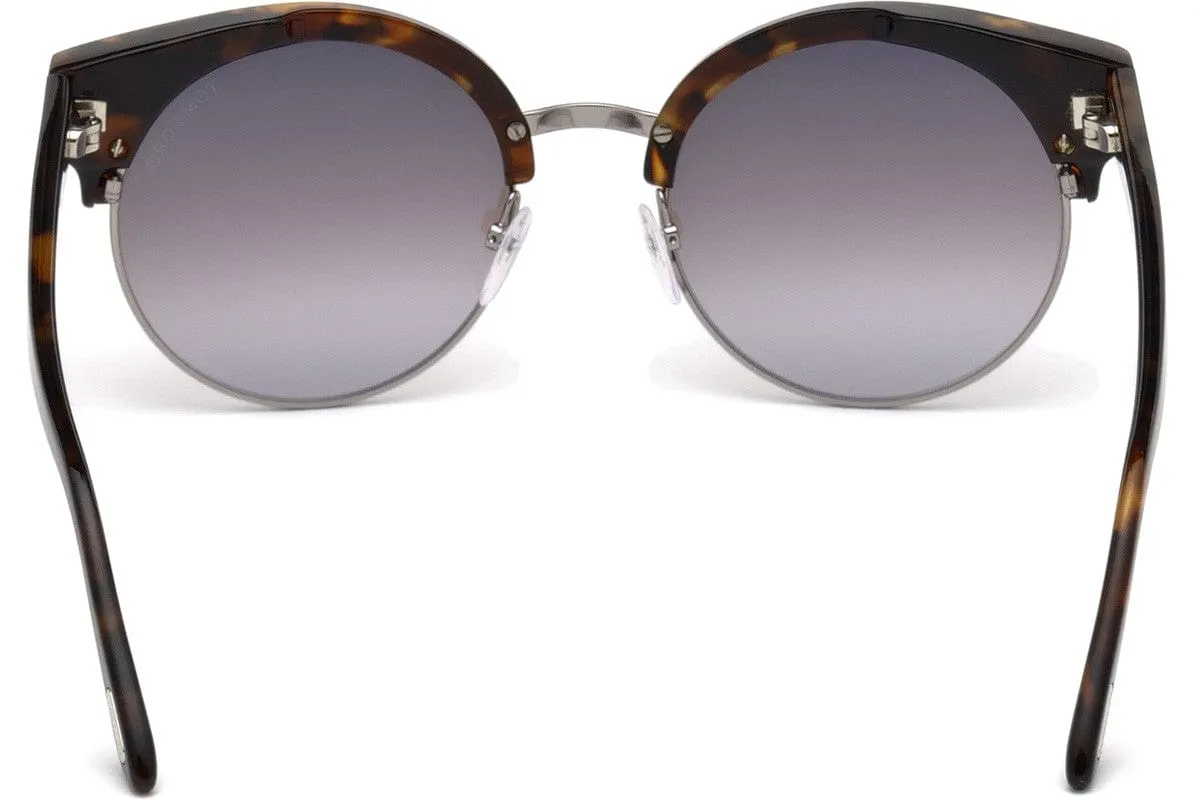 Tom Ford FT0608 55Z Alissa Havana Round Sunglasses
